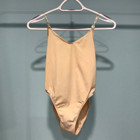 Capezio Beige Leotard W/ Clear Adjustable Straps - Picture 3 of 8